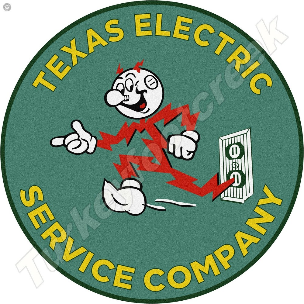 Texas Electric Service Company 11.75" Round Metal Sign