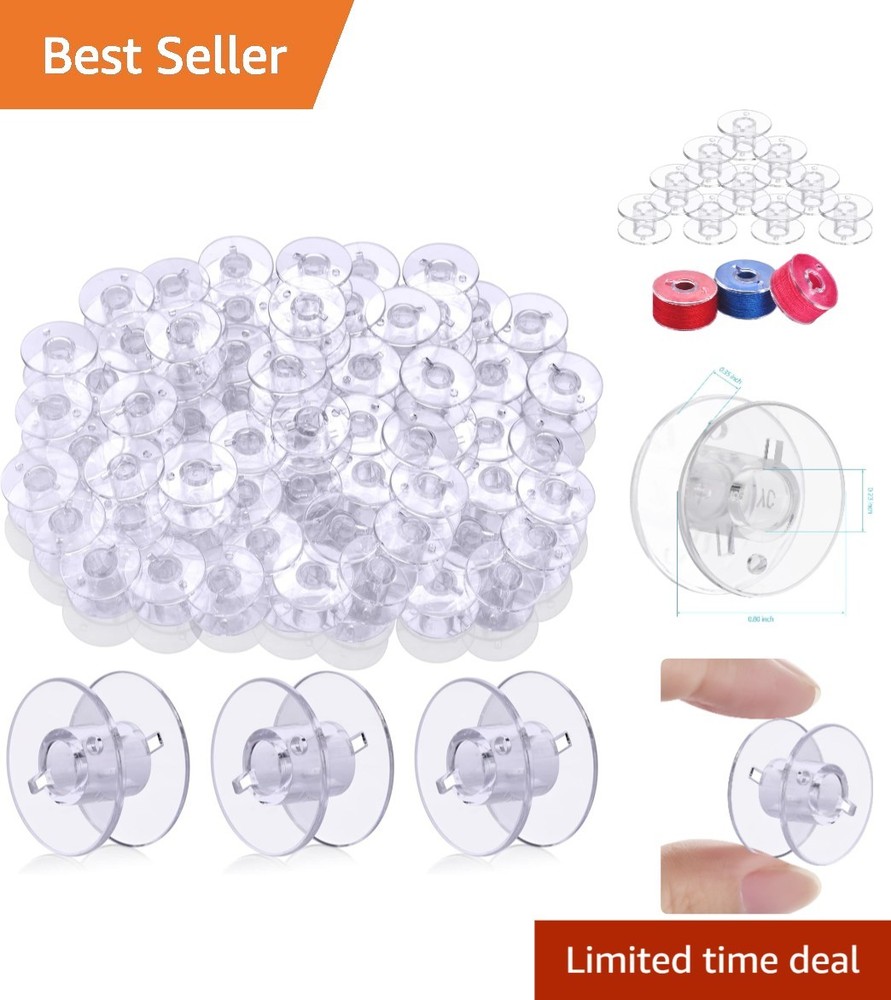 50 Pack Sewing Machine Bobbins Compatible with Most Machines
