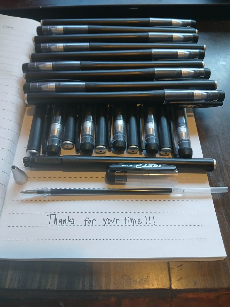 20pc Test 2 Gp-380  .5mm black ballpoint pen