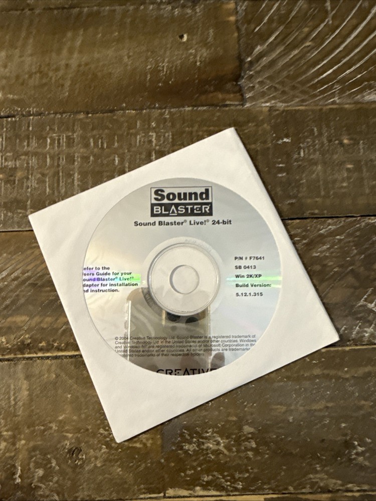 Sound Blaster Live 24-bit Software PC Cd Rom