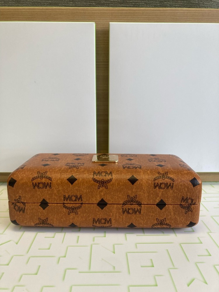 New Large MCM Munchen Hard Shell Case With Original Cloth Sunglass Case.