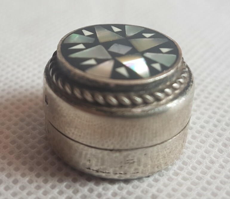 Antique Solid Silver Pill Box