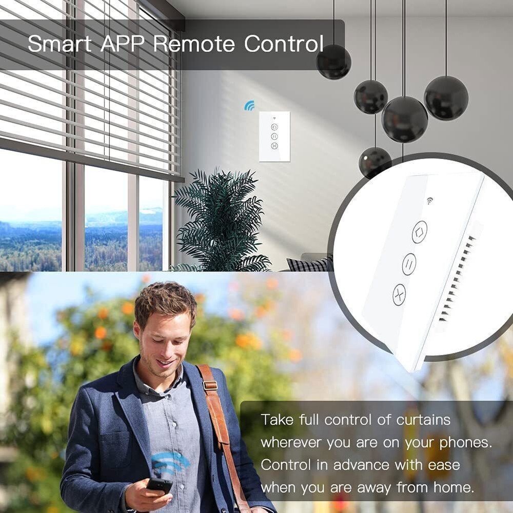 MOES WiFi RF Smart Curtain Switch Roller Blinds Shutter Timer Alexa Google APP