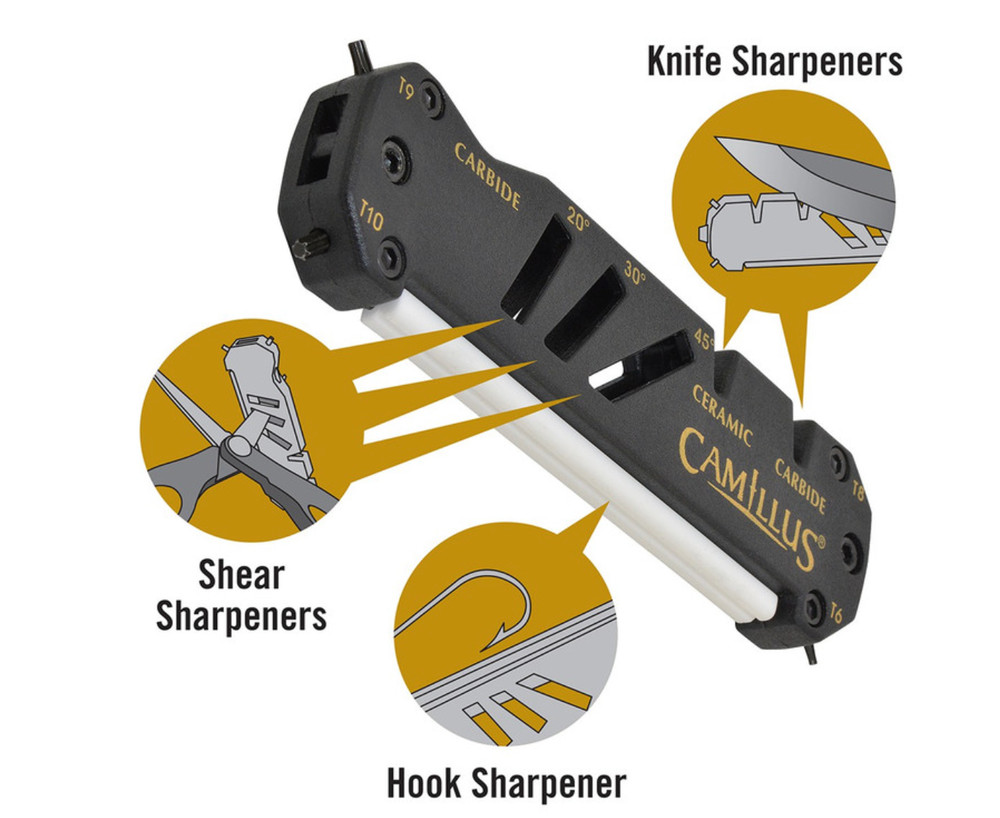 Camillus Glide Knife Blade Hook Carbide Multi Angle Sharpener Screwdriver 19224