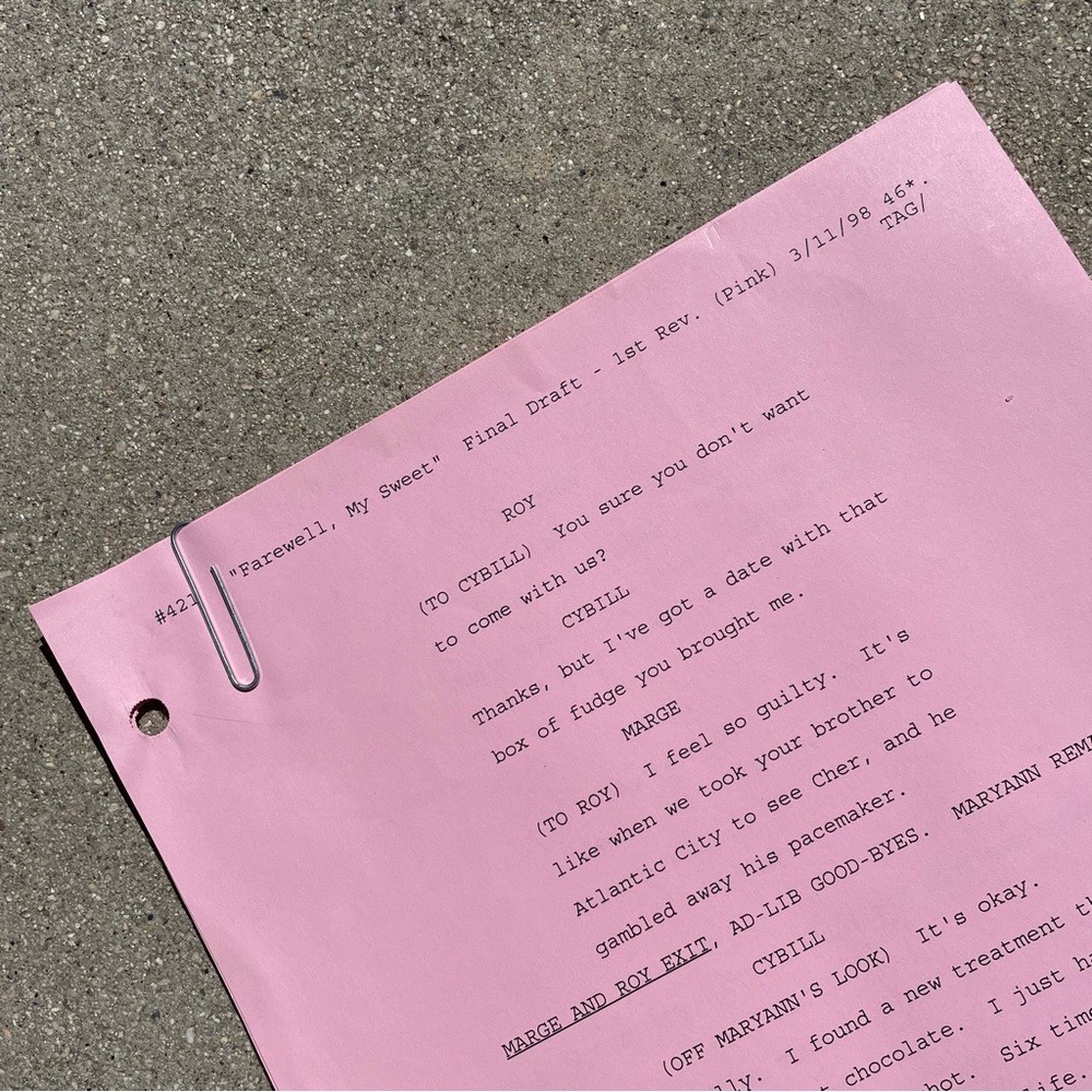CYBILL 1998 TV Series Production Used Table Draft Script + Final Draft Revisions