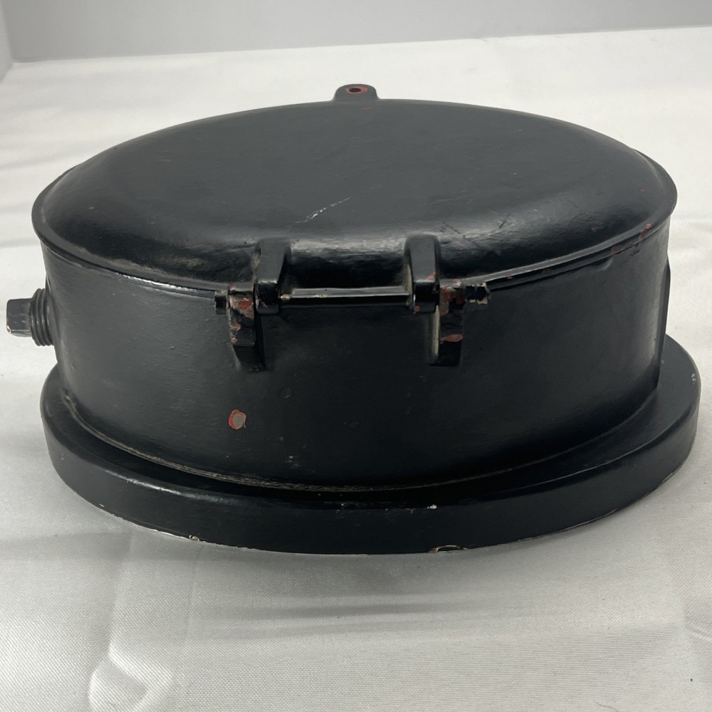 VINTAGE OVAL FIRE ALARM CALL BOX PULL STATION Black