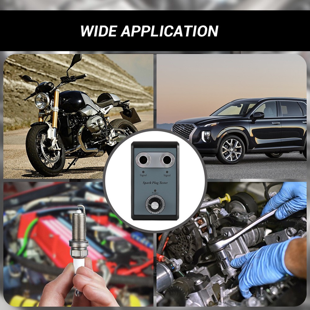 Car Spark Plug Tester Dual Hole Diagnostic Tool Gasoline Ignition Analyzer Test
