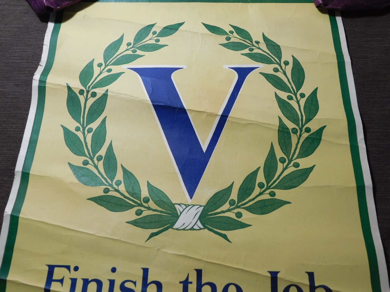 Vintage WWI World War 1 Victory Liberty Loan Poster, Used