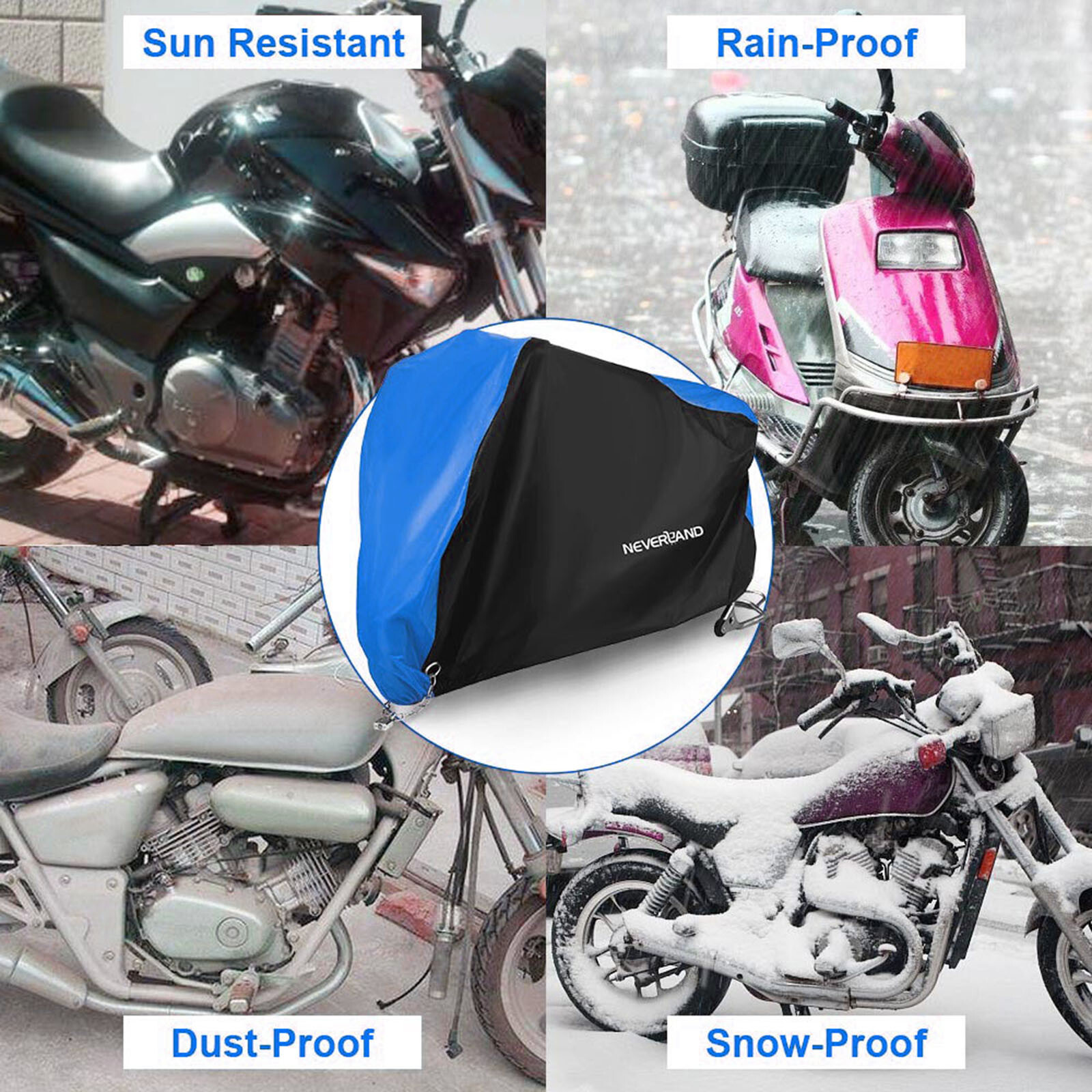Motorcycle Cover Waterproof XXXXL For Harley Davidson Heavy Duty UV Snow Storage