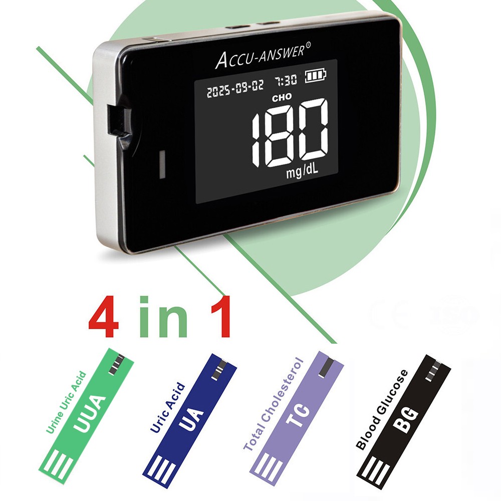 4 in 1 Blood Test Kit Total Cholesterol，Blood Glucose，Uric Acid，Urine Uric Acid