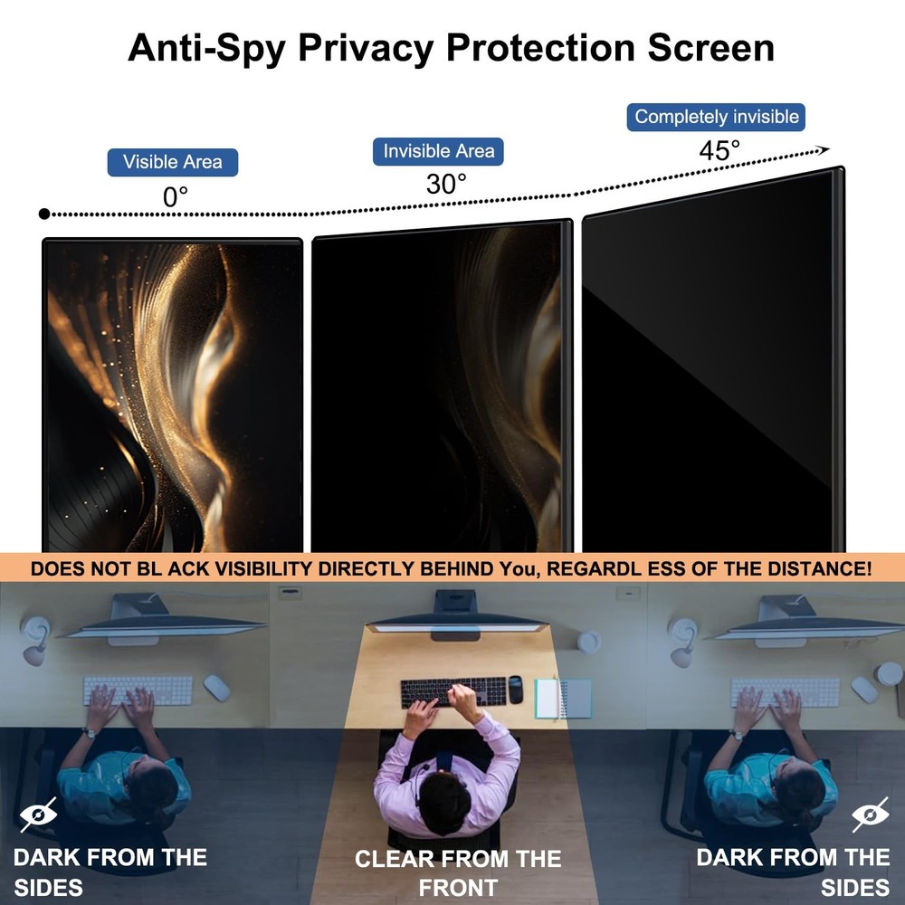 Hanging Computer Privacy Screen Protector Shield for 21.5/22 Inch Widescreen ...