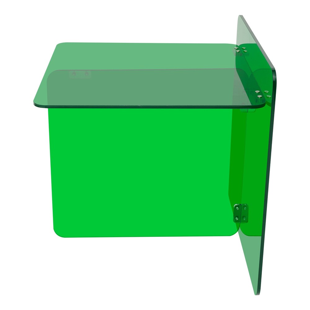 Acrylic Side Table, End Table, Free Standing Green Modern Bedside Table