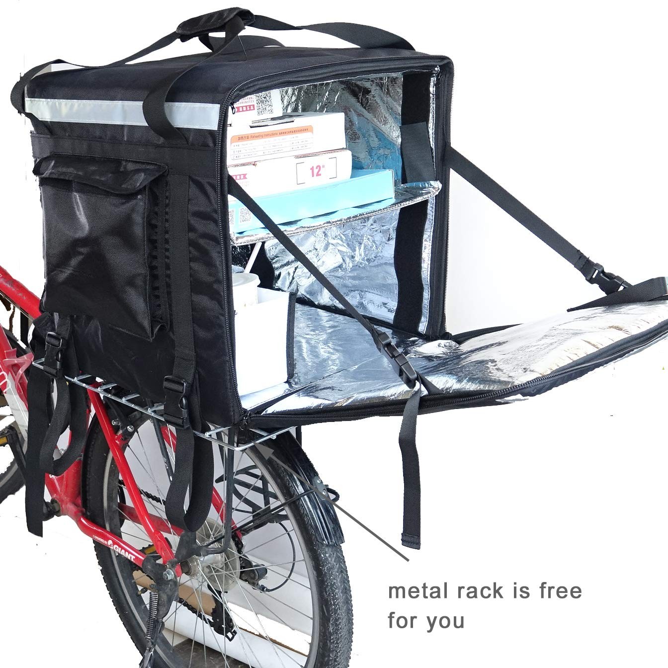 Pk-140z: Huge Heat Insulation Food Delivery Bag For Motorcycle, Big Pi