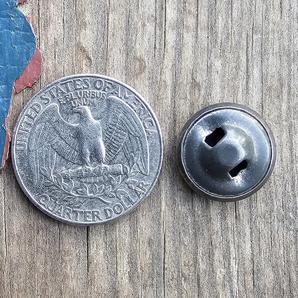 Vintage Raised Shank Black Dots Button 9/16"