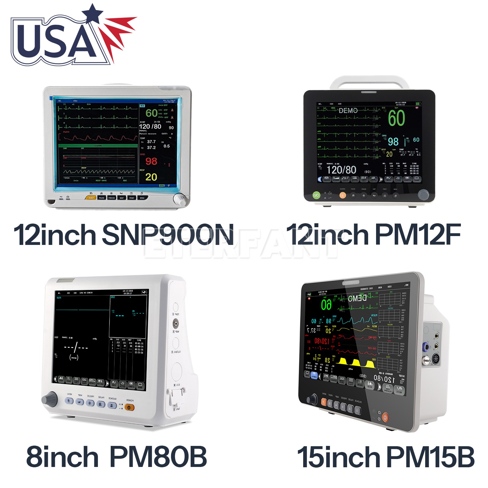 Patient Monitor ICU CCU Vital Sign For Hospital ECG NIBP RESP TEMP SPO2 PR