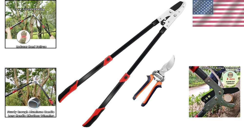Heavy-Duty Extendable Loppers 28-41" with Compound Action for Effortless Pruning