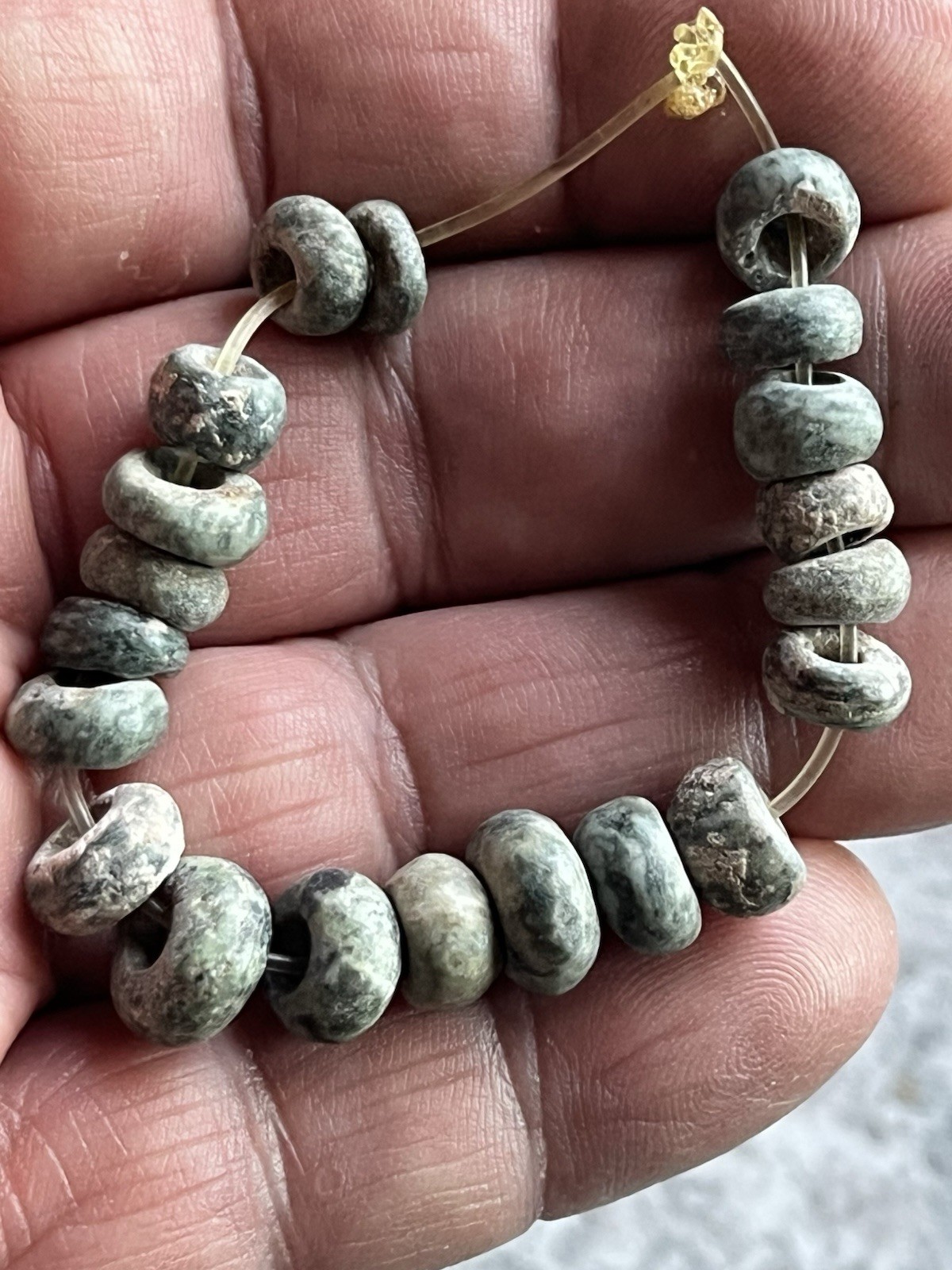 20 Jade Beads PreColumbian Ancient Artifacts Teotihuacan Mayan Free Shipping