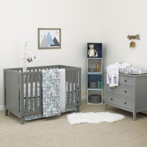 Dwell Studio Bear Hugs 6Pc Crib Bedding Set Include Mobile/Changing Pad++