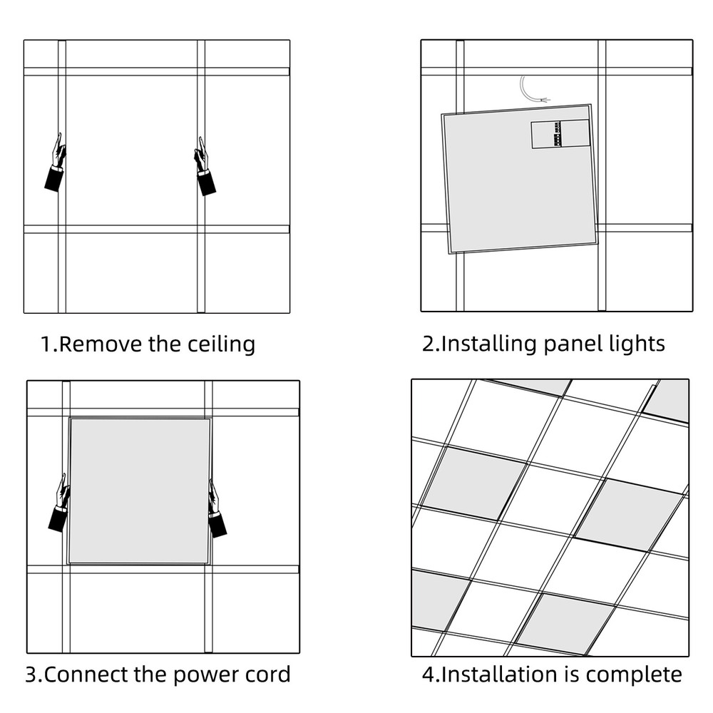 6 Pack 2X2FT LED Panel Light 45W Drop Ceiling Troffer Flat Fixtures 5000k White