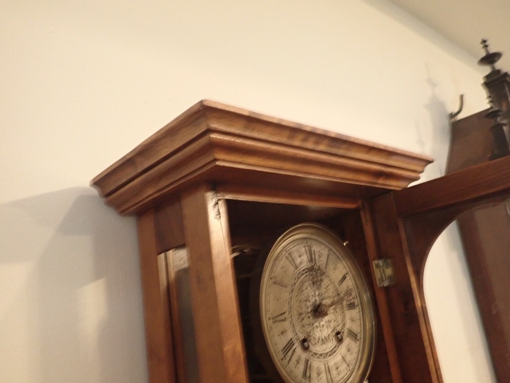 ANTIQUE GERMAN LENZKIRCH SPRING DRIVEN TIME AND STRIKE WALL CLOCK