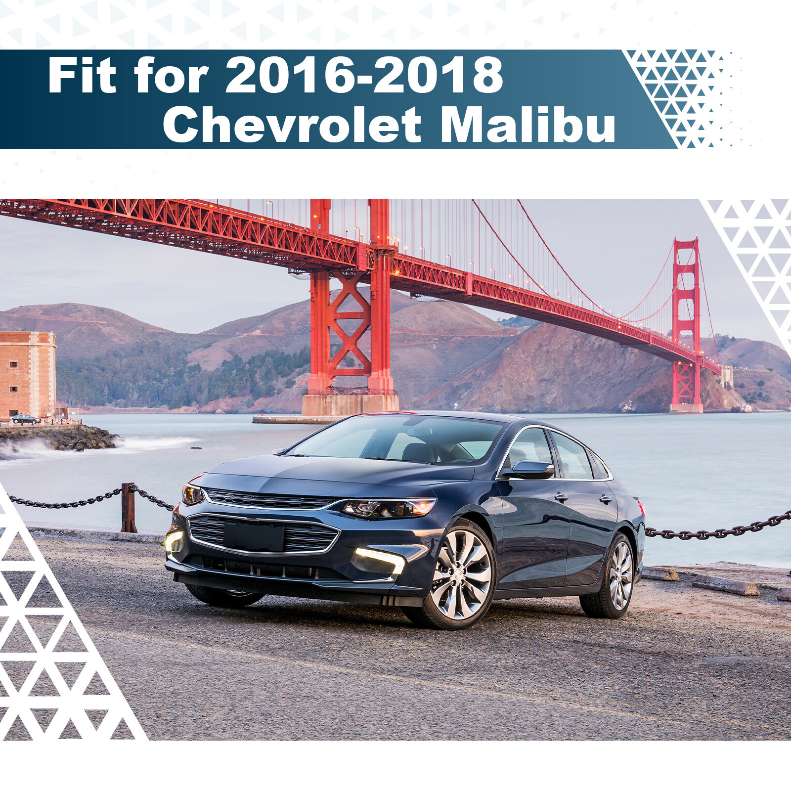 Front Bumper Cover w/ Valance Grill Grille Fog light Trim For Chevy Malibu 16-18