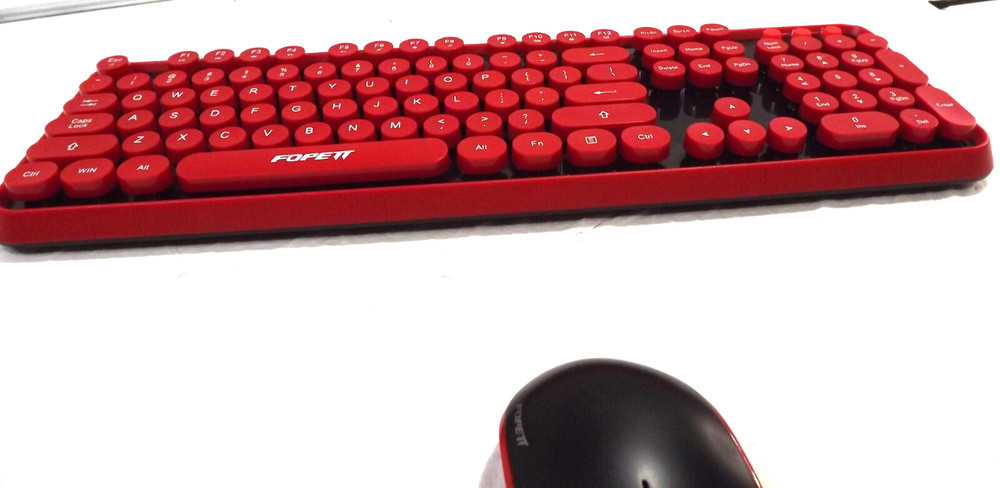 FOPEIT Wirerless Keyboard & Mouse Red/Black Mod V2020 Tested & Works