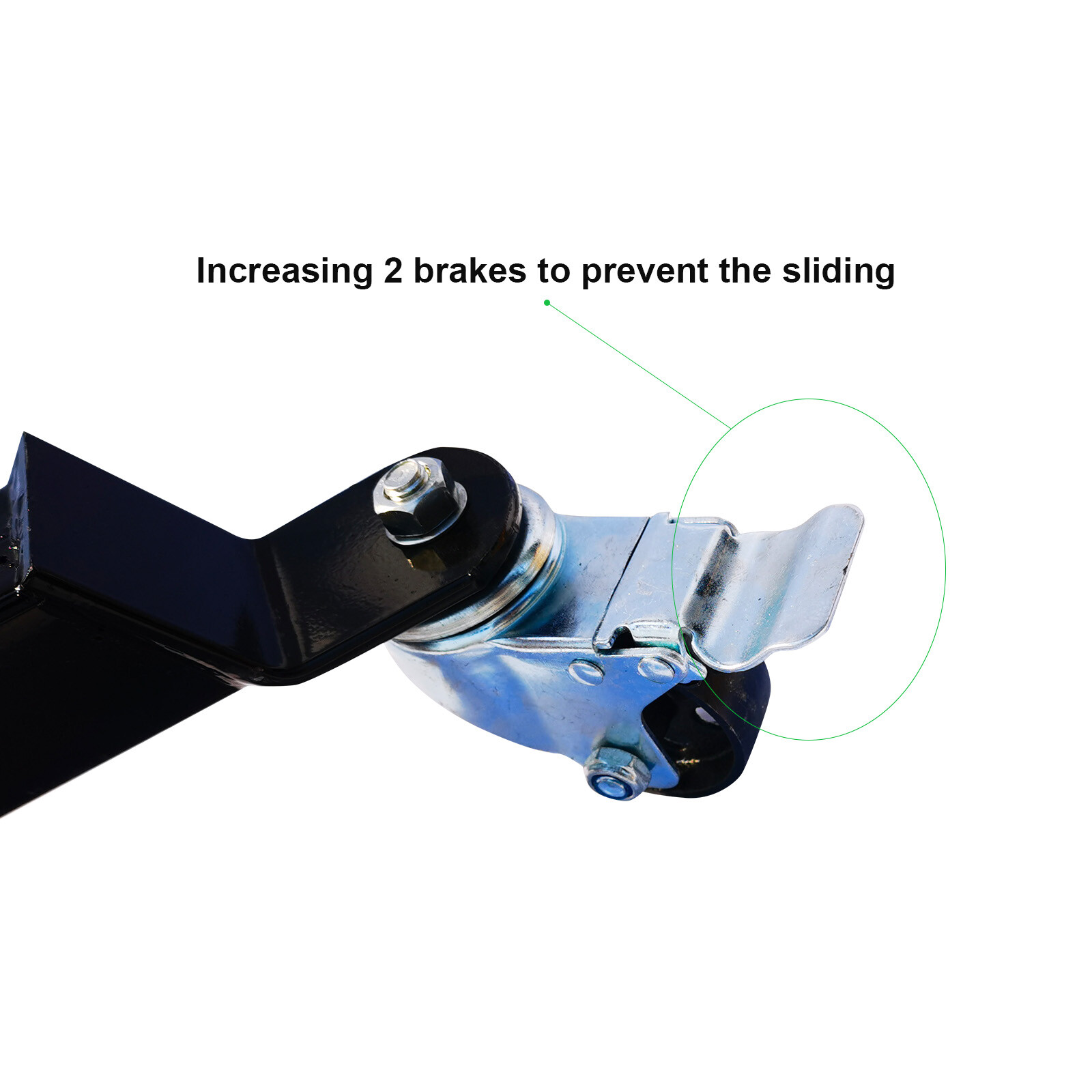 2 Stage Transmission Jack 2 Springs Load 1600lbs 360 Swivel Wheel W/ Brakes