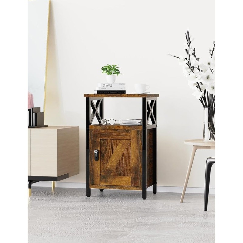 Secure Nightstand W/ Lock Large Storage Excellent Appearance Easy Assembly New