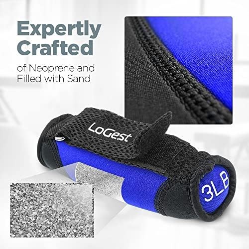 Soft Hand Weights with Adjustable Straps | 2LB Neoprene Dumbbells