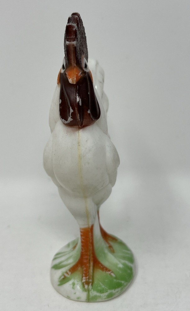 Vintage Knickerbocker Hard Plastic Rooster White 4.5” Easter