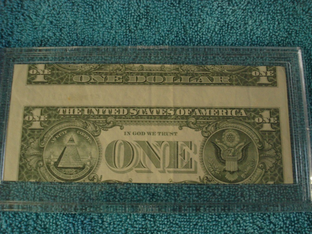 2009 MAJOR MISALIGNMENT ERROR $1 DOLLAR CURRENCY NOTE - FREE SHIPPING