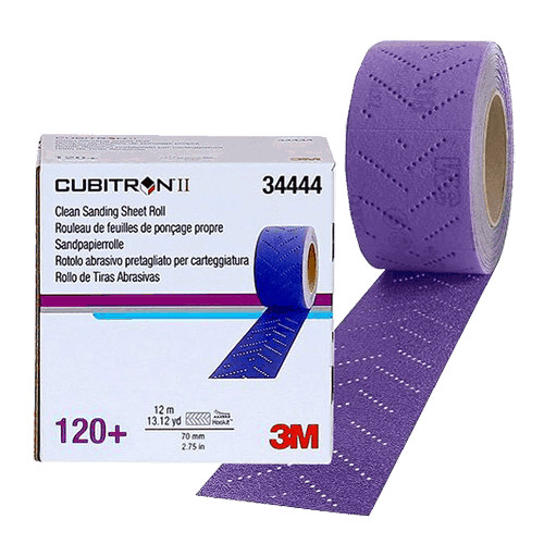 3M (34444) Cubitron II Hookit Hook & Loop Clean Sandpaper Sheet Roll, 120 Grit