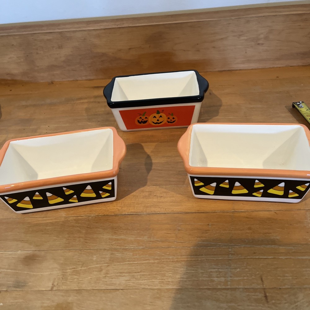 3 Halloween, Fall 5"x3"mini Loaf Dishes
