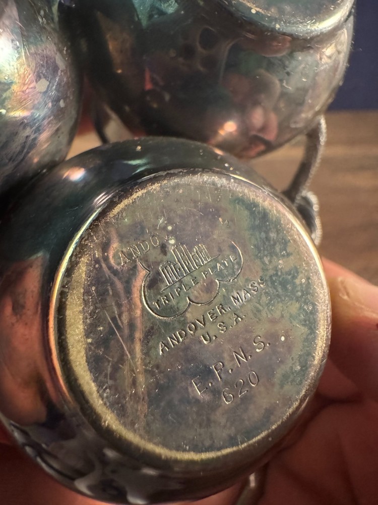 vintage Andover Hall silver plate EPNC 620 Triple Plate Bud Vase