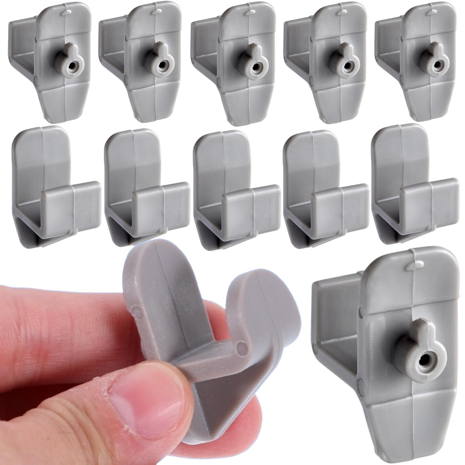 Shelf Clips Replacement 12 PCS Gray Plastic Turbo Air Freezer Refrigerator Part