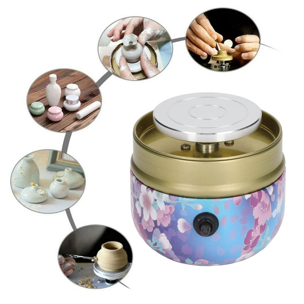 Mini Pottery Wheel Machine, Adjustable Speed Pottery Wheel Clay Tool with Tra...