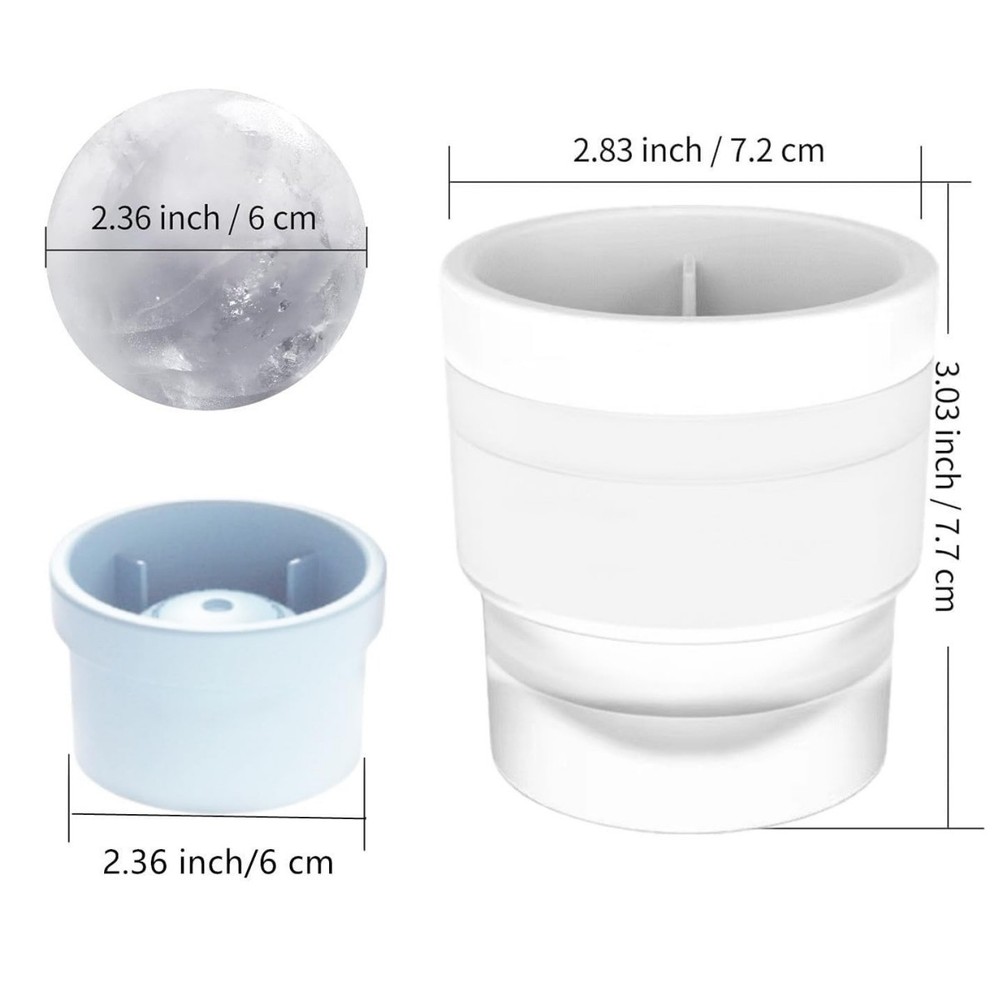 3Pcs Melting Stackable Large Ice Cube Mold Maker For Whisky Cocktails Beverage