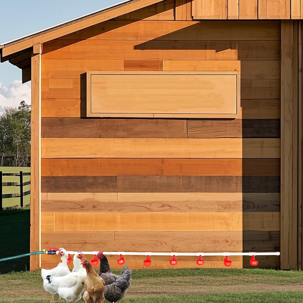 Chicken Coop Accessories – Complete Automatic PVC Pipe Watering System Kit with