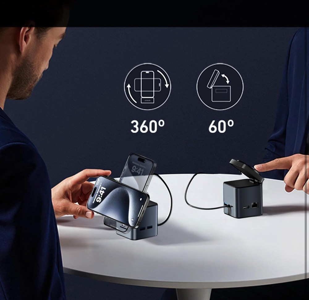 Laptop Docking Stations USB C Docking Station with Wireless Charging 4K HDMI