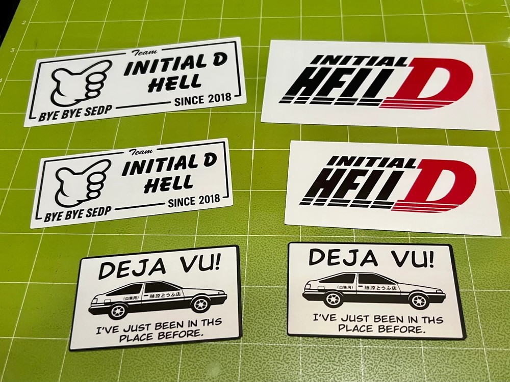Initial D hell  - Set of 6 Stickers