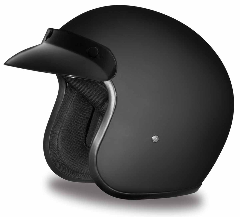 Daytona Cruiser Helmet Dull Black 3/4 Open Face Quick Release DOT 2XS-4XL