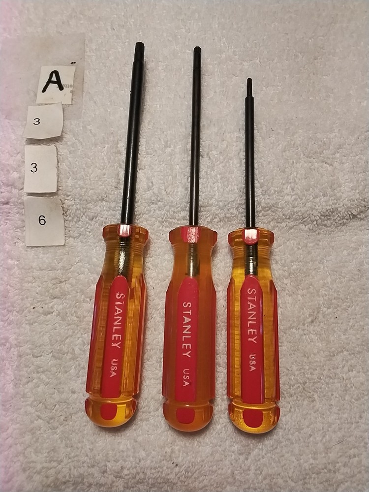 3pc STANLEY TORX SCREWDRIVER HANDLE SET USA 🇺🇸