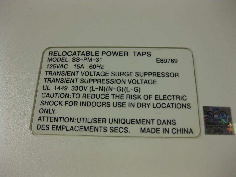Qty: 2. Power Controller SS-PM-31 Switched Surge Protector - 5 Outlets