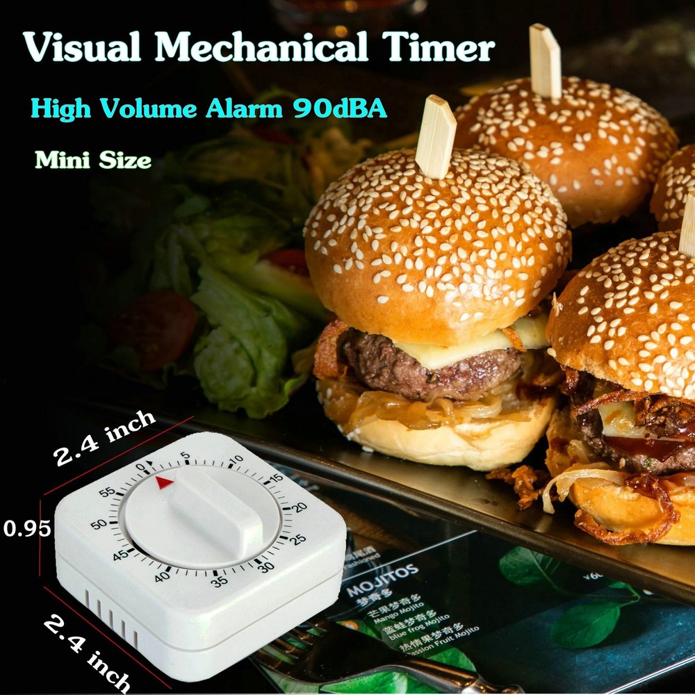 60 Minute Kitchen Timer Alarm Manual Countdown Timer for Home Baking Cooking