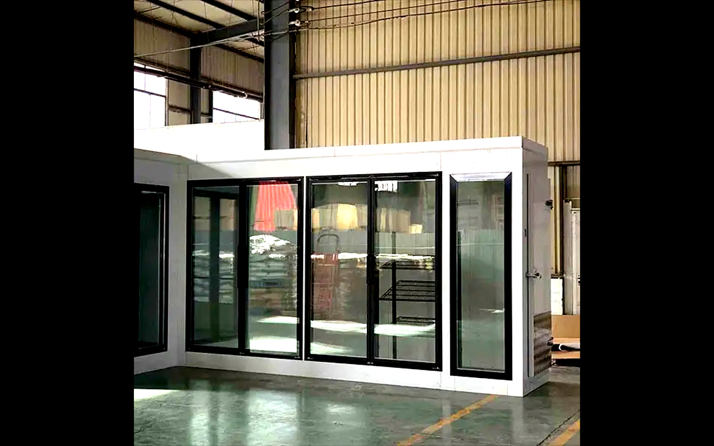 Walk in Cooler Doors and Frames , Display Glass Doors With Shelves
