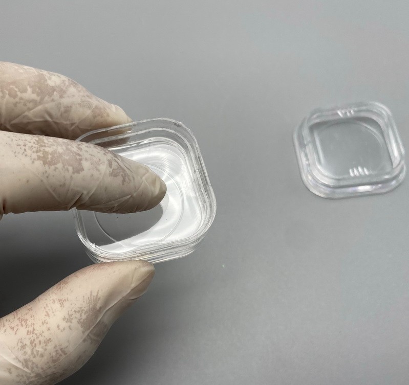 10pcs Dental Denture Hinged Display Box Film Membrane Storage Case 38*38*17mm