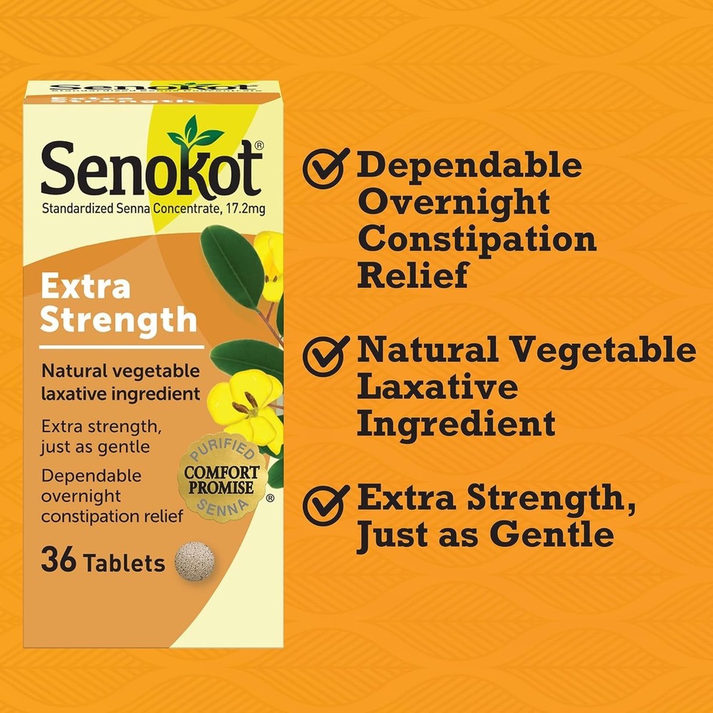 Extra Strength Senna Laxative Tablets, 36 Tablets, Laxatives for Constipation...