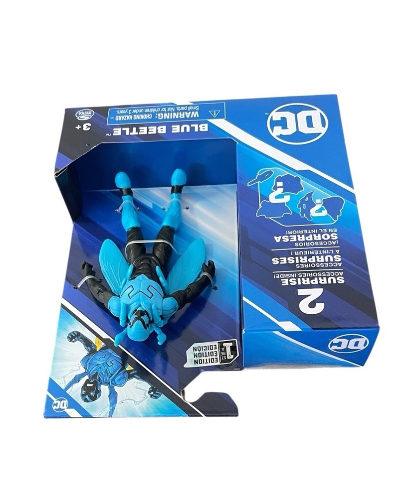 DC Spin Master Blue Beetle 4" Figure With 2 Surprise Accessories