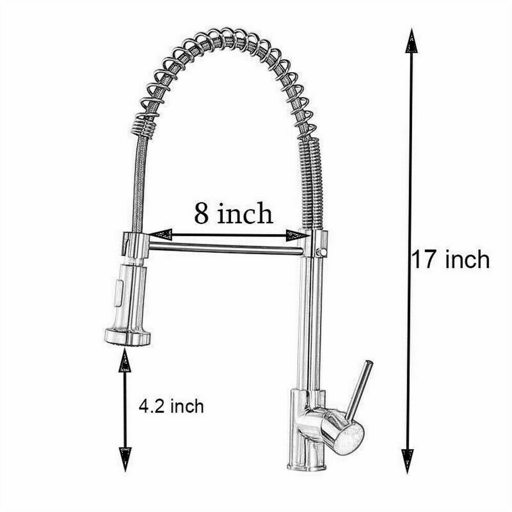 Kitchen Faucet Sink Pull Down Sprayer Single Lever Mixer Tap Spring Deck Mount