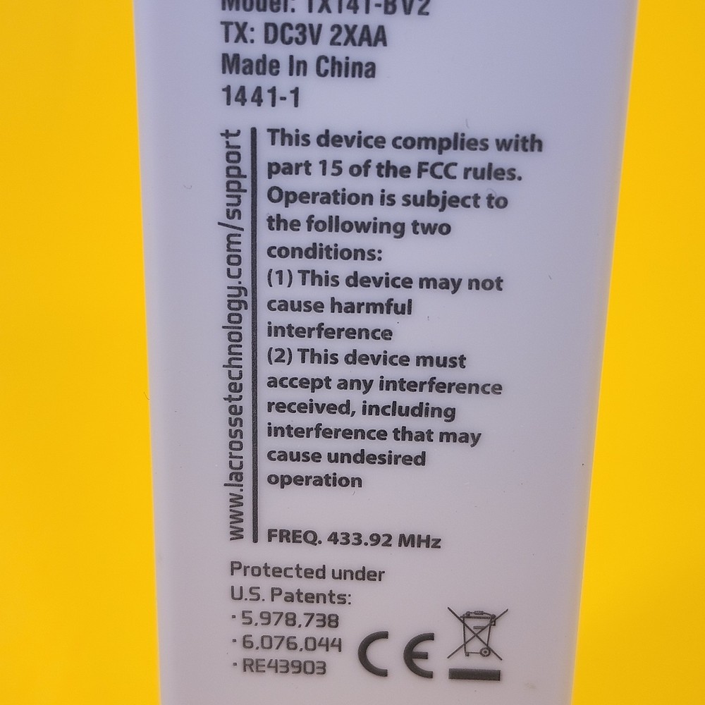 La Crosse Technology TX141TH-BV2 Remote Sensor Temperature Humidity Weather